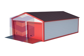 Модульный гараж с двускатной крышей МГ-7